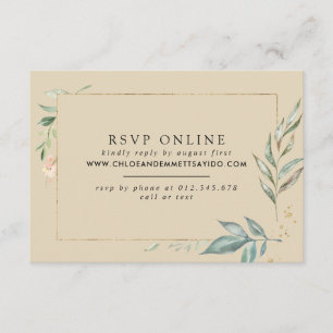 Carte D'accompagnement Site de Mariage botanique minimaliste moderne RSVP