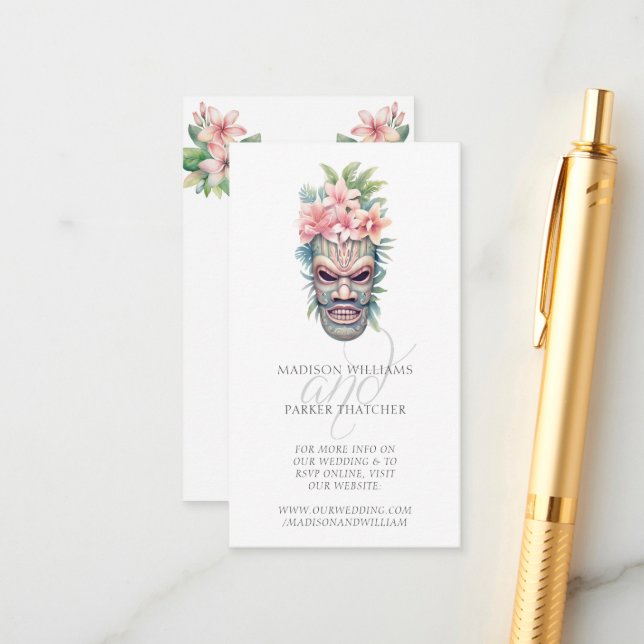 Carte D'accompagnement Site de mariage de plage QR Code (Devant/Arrière en situation)