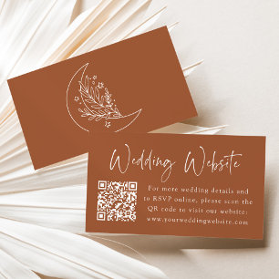 Carte D'accompagnement Site de mariage Elegant Moon and Stars Terracotta