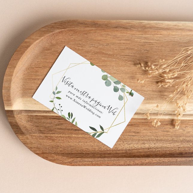 Carte D'accompagnement Site de Mariage espagnol Feuille vert Tropical (Créateur téléchargé)