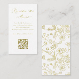 Carte D'accompagnement Site de photos de mariage florales or vintage