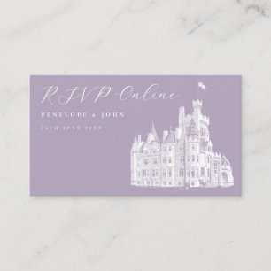 Carte D'accompagnement Site de réponse de mariage Lavender Vintage Castle