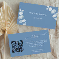 Site de réponse mariage bleu Dusty Code QR RSVP
