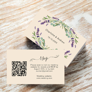 Carte D'accompagnement Site de réponse mariage de lavande beige QR RSVP