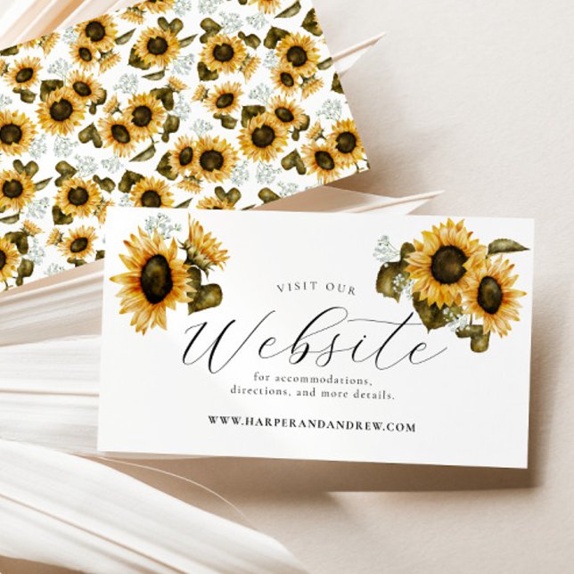 Carte D'accompagnement Site du Mariage de fleurs de tournesol jaune (Créateur téléchargé)