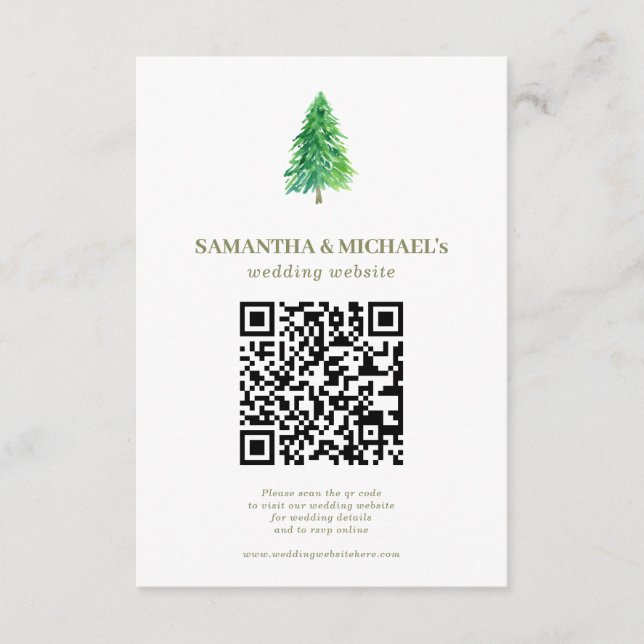 Carte D'accompagnement Site du Mariage Floral Forêt Qr (Devant)