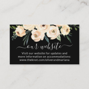 Carte D'accompagnement Site Floral Beige Blush Black Mariage