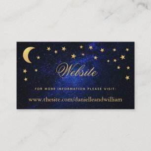 Carte D'accompagnement Site Mariage céleste Gold Stars and Moon Card