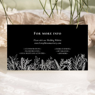Carte D'accompagnement Site Mariage de Black and White Greenery