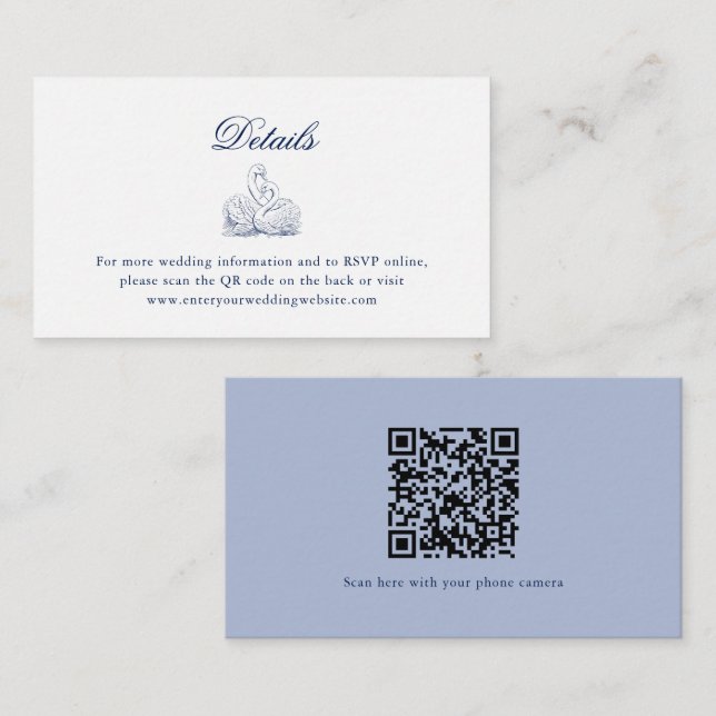Carte D'accompagnement Site Mariage de bouquet nuptial QR Détails du code (Devant / Derrière)