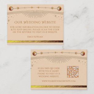 Carte D'accompagnement Site Mariage de Champagne céleste RSVP QR Code