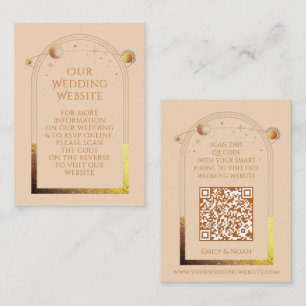 Carte D'accompagnement Site Mariage de Champagne céleste RSVP QR Code