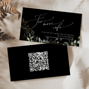 Carte D'accompagnement Site Mariage de code QR Black and Gold