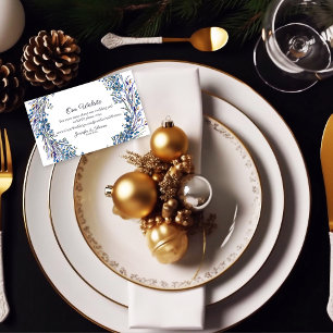 Carte D'accompagnement Site Mariage de fleurs de germes d'hiver Turquoi