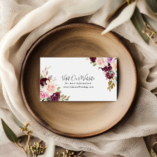 Carte D'accompagnement Site Mariage de Foliage Floral Rustique