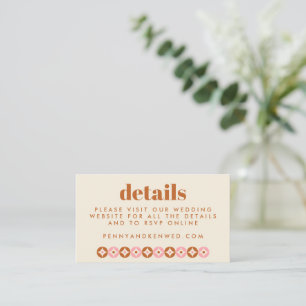 Carte D'accompagnement Site Mariage de la gamme Pink and Rust Mid Chod