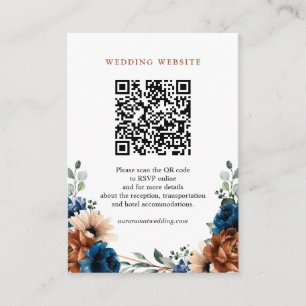 Carte D'accompagnement Site Mariage de la Marine de Terracotta Blue Green