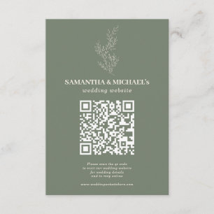 Carte D'accompagnement Site Mariage de Sage Ivory Ivy Floral Qr