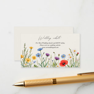 Carte D'accompagnement Site Mariage de Spring Wild Flower Meadow
