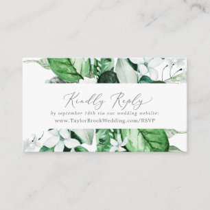Carte D'accompagnement Site Mariage de Woodland Greenery RSVP