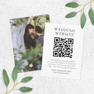Carte D'accompagnement Site mariage Elegant Chic RSVP QR Code photo