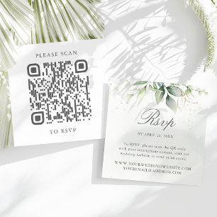 Carte D'accompagnement Site Mariage Eucalyptus QR Code RSVP