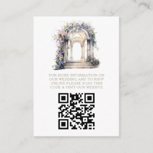Carte D'accompagnement Site mariage Floral Arch Photo QR Code