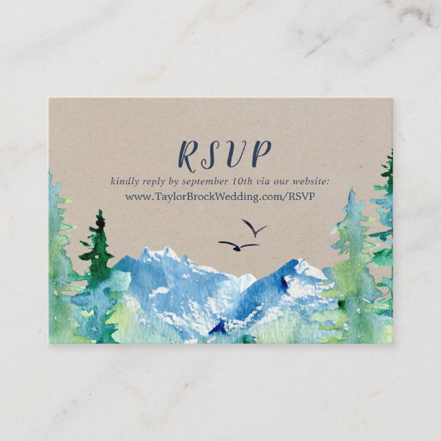 Carte D'accompagnement Site Mariage Kraft Rocky Mountain RSVP (Devant)
