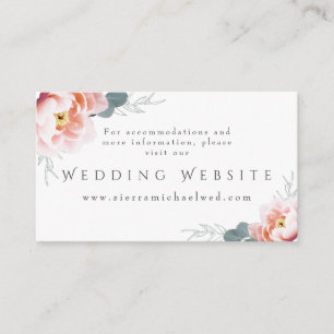 Carte D'accompagnement Site mariage Moderne Floral Rose Peony