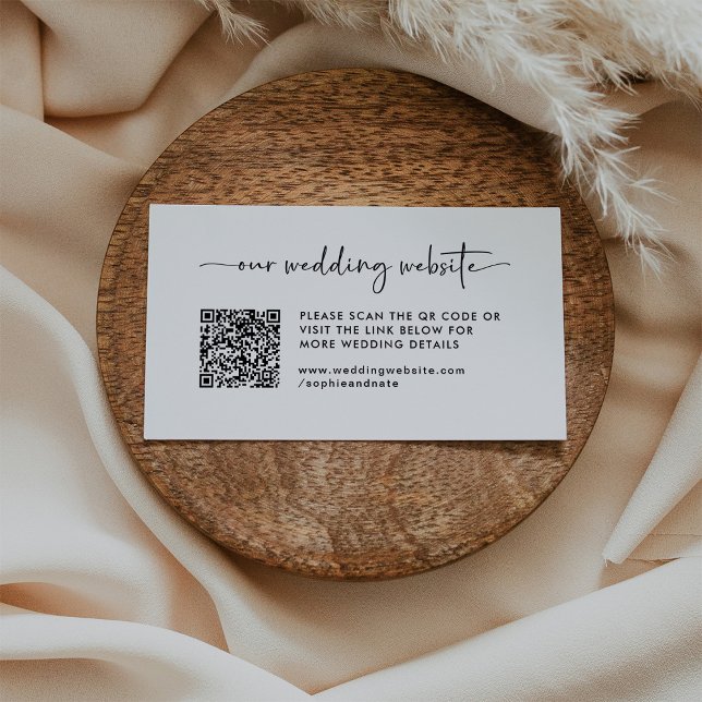 Carte D'accompagnement Site Mariage moderne simple Code QR (Créateur téléchargé)
