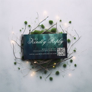 Carte D'accompagnement Site mariage QR Code Enchanted Garden Wedding