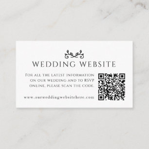 Carte D'accompagnement Site mariage QR code feuille coeur monogramme mono