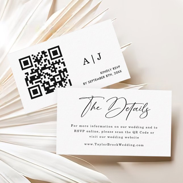 Carte D'accompagnement Site mariage | QR Code Mariage RSVP (Créateur téléchargé)