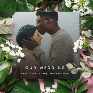 Carte D'accompagnement Site mariage QR Code photo moderne RSVP