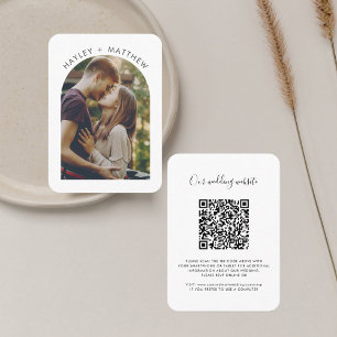 Carte D'accompagnement Site mariage QR Code Photo RSVP