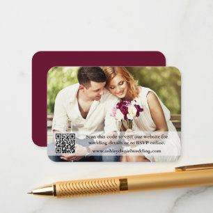 Carte D'accompagnement Site mariage QR Overlay Photo Bourgogne