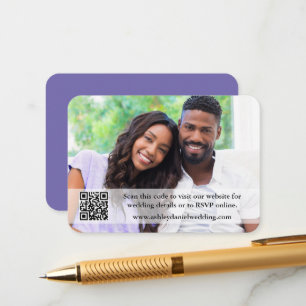 Carte D'accompagnement Site mariage QR Overlay Photo Periwinkle