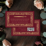 Carte D'accompagnement Site Mariage Red Royal Sword RSVP QR Code<br><div class="desc">Entrez dans un monde enchanteur avec nos cartes RSVP imaginaires médiévales. Ornée d'un cadre floral doré et d'une icône d'épée contre un arrière - plan rouge, chaque carte comporte un code QR pour des réponses faciles. Parfait pour un mariage plein de magie et d'aventure, pour rendre votre mariage légendaire. L'or...</div>