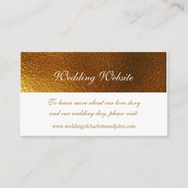 Carte D'accompagnement Site mariage Royal White Golden Shiny (Devant)
