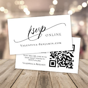Carte D'accompagnement Site mariage RSVP online QR code Moderne simple