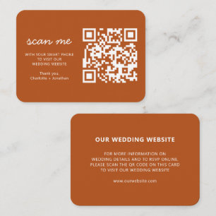 Carte D'accompagnement Site mariage RSVP Online QR Code Terracotta