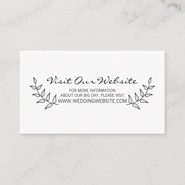 Carte D'accompagnement Site Mariage Rustic Laurels (Devant)