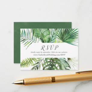 Carte D'accompagnement Site Mariage Wild Tropical Palm RSVP