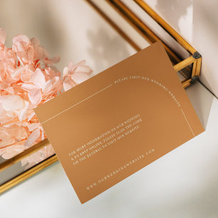 Carte D'accompagnement Site minimaliste de Mariage en terre cuite moderne