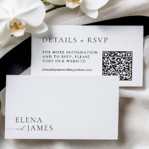 Carte D'accompagnement Site minimaliste moderne de Mariage noir et blanc