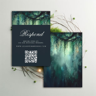 Carte D'accompagnement Site QR Code Enchanted Garden Wedding RSVP