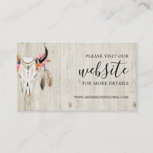 Carte D'accompagnement Site Russe Mariage Antler Boho Light Wood