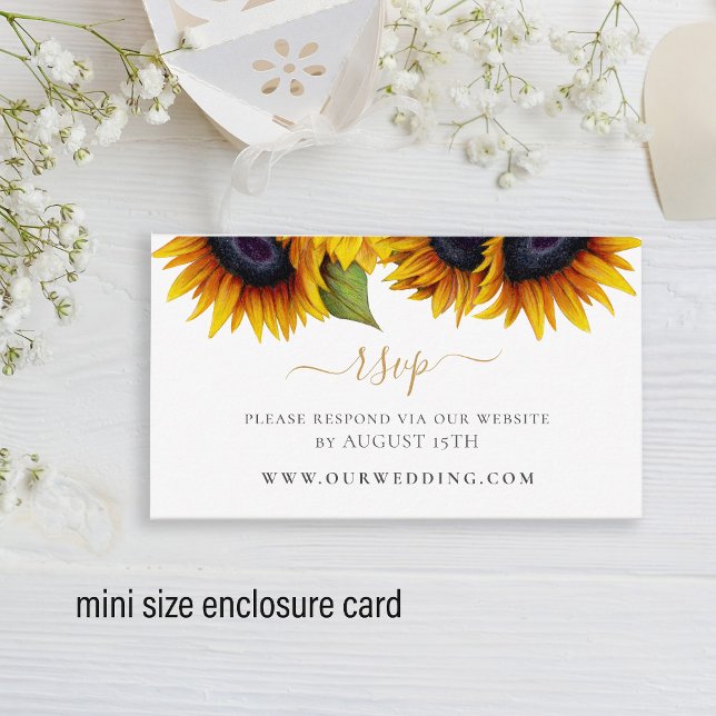 Carte D'accompagnement Site rustique élégant de tournesols mariage RSVP (Créateur téléchargé)