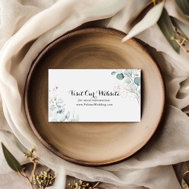 Carte D'accompagnement Site Rustique Eucalyptus Gold Floral Mariage (Créateur téléchargé)