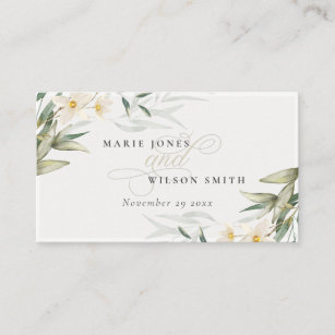 Carte D'accompagnement Site Rustique White Green Floral Mariage